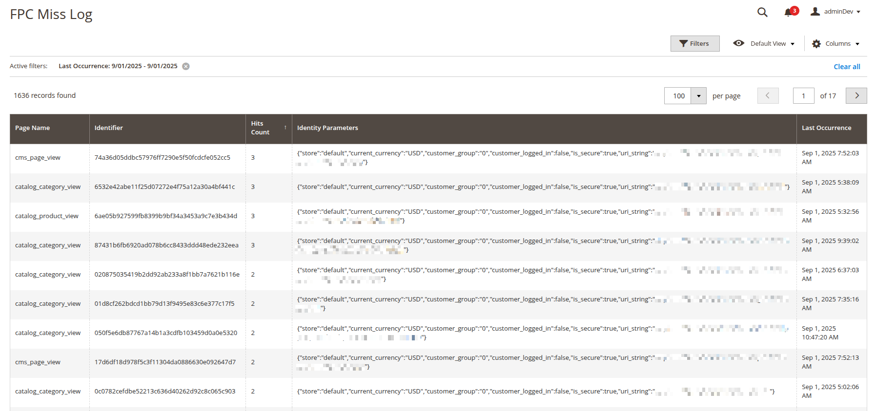 Magento 2 Full Page Cache Miss Grid - Date Filter